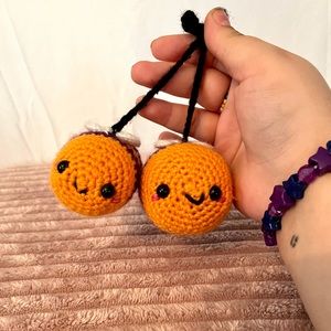 Halloween crochet cherry bee car Accessory